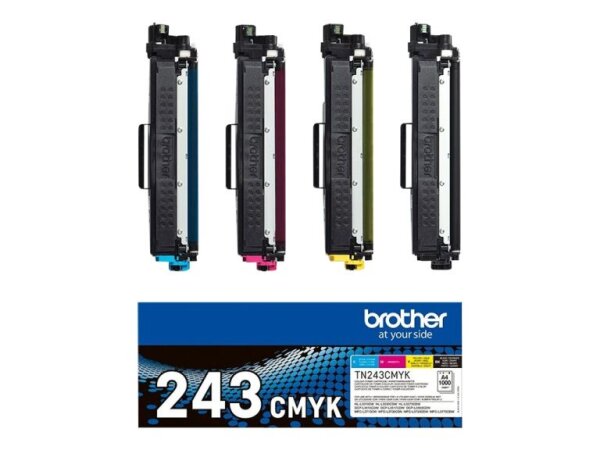 BROTHER Multipack 4-Farben (je Farbe ca. 1.000 Seiten gemäß ISO/IEC19798)  ( TN243CMYK )