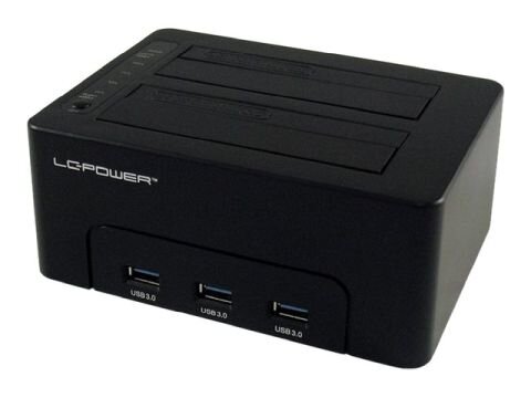 LC-POWER Dockingstation LC-Power USB 3.0 2-Bay 2,5"/3,5"HDD/SSD+3xHub  ( LC-DOCK-U3-HUB )