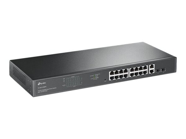 TP-LINK 16-Port Gigabit PoE+ Easy Smart Switch, 16 Gigabit RJ45 Ports, 2 SFP Slo  ( TL-SG1218MPE )