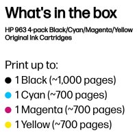 HP 963 CMYK Original Ink Cartridge 4-Pack