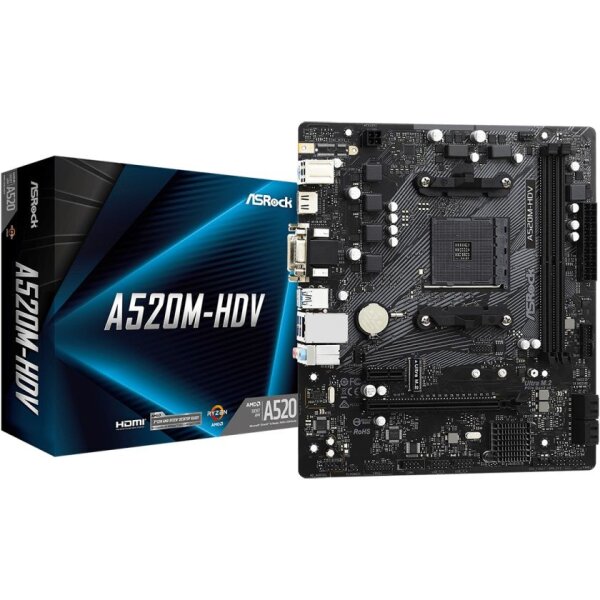 ASROCK MB ASRock A520M-HDV SAM4  ( 90-MXBE50-A0UAYZ )
