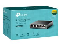 TP-LINK 5-Port Gigabit Easy Smart Switch with 4-Port PoE+ 65 W PoE Power, Deskto  ( TL-SG105PE )