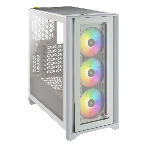CORSAIR iCUE 4000X RGB - Tower - ATX - ohne Netzteil (ATX) - weiß - USB/Audio (C  ( CC-9011205-WW )