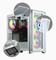 CORSAIR iCUE 4000X RGB - Tower - ATX - ohne Netzteil (ATX) - weiß - USB/Audio (C  ( CC-9011205-WW )