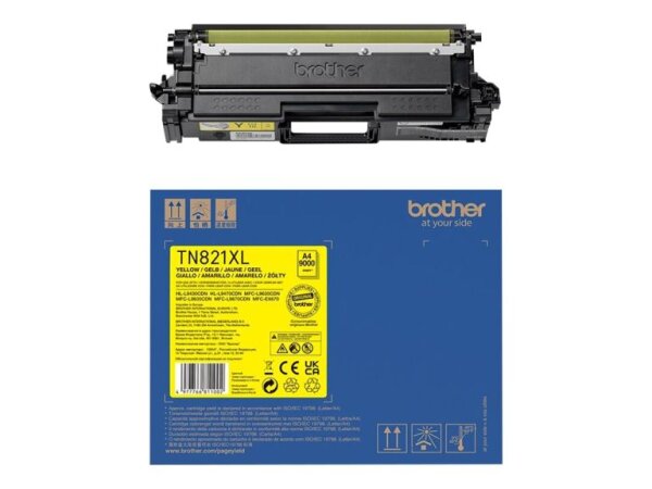 BROTHER TN-821XLY Super High Yield Yellow Toner Cartridge for EC Prints 9000 pag  ( TN821XLY )