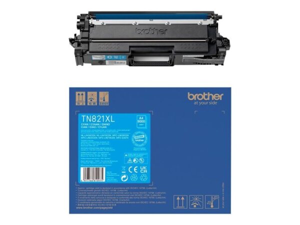 BROTHER TN-821XLC Super High Yield Cyan Toner Cartridge for EC Prints 9000 pages  ( TN821XLC )