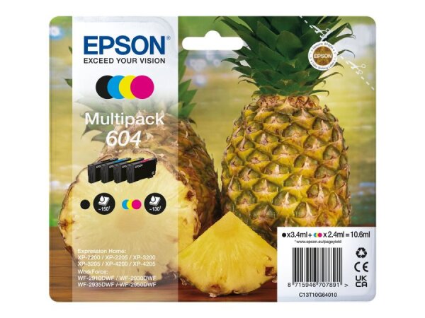 EPSON 604 Multipack - 4er-Pack - Schwarz, Cyan, Magenta, Gelb