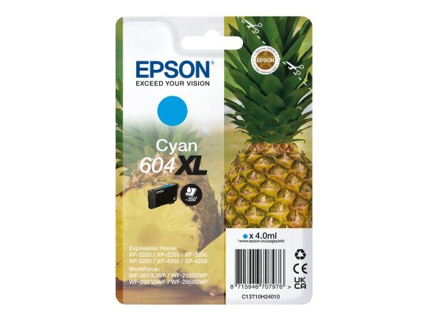 EPSON Tinte 604XL C13T10H24010 Cyan bis zu 350 Seiten
