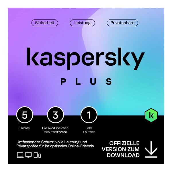 KASPERSKY LAB Kaspersky Plus (5 Devices - 1 Year) ESD  ( KL1042GDEFS )