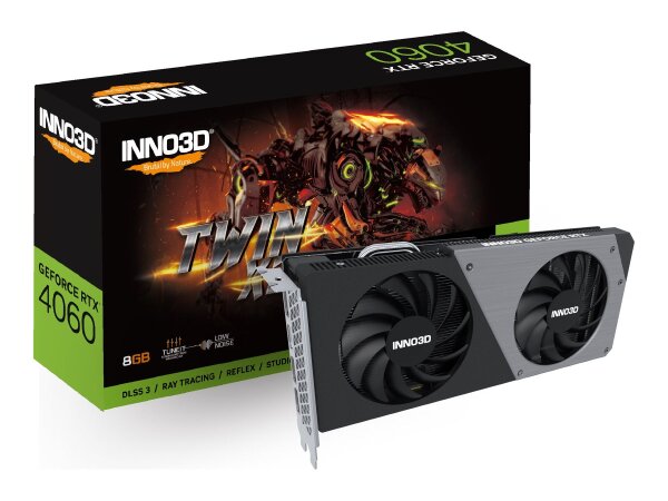 INNOVISION Inno3D GeForce RTX 4060 Twin X2 8GB  ( N40602-08D6-173051N )