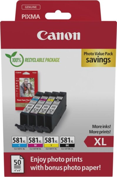 CANON CLI-581XL BK/C/M/Y Photo Value Pack