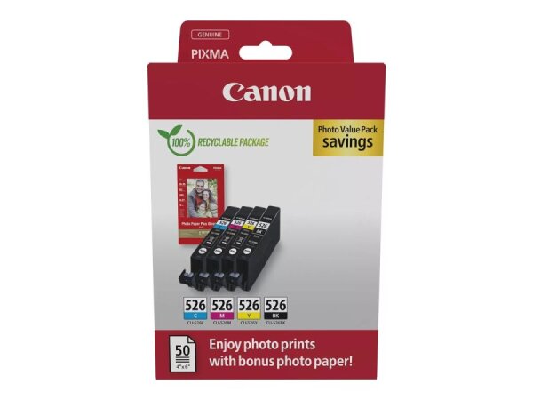 CANON CLI-526 BK/C/M/Y Photo Value Pack