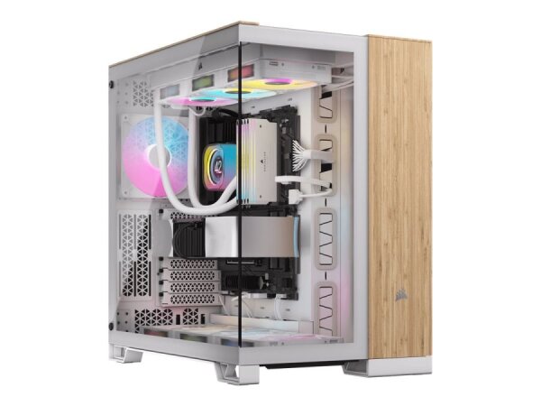CORSAIR Geh Midi 6500X (Tempered Glass) White/Bamboo Wood  ( CC-9011284-WW )