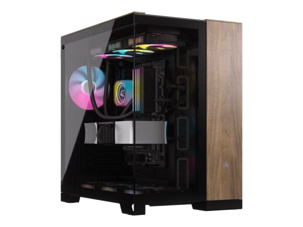 CORSAIR Geh Midi 6500X (Tempered Glass) Black/Walnut Wood  ( CC-9011282-WW )
