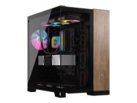 CORSAIR Geh Midi 6500X (Tempered Glass) Black/Walnut Wood...