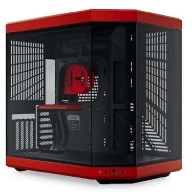 HYTE Y70 Zweikammer ATX Midi Tower Gaming Gehäuse Rot mit Glasfenster  ( CS-HYTE-Y70-BR )
