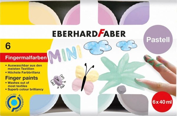 EBERHARD FABER EFA Color Pastell Fingerfarben farbsortiert 6x 40,0 ml, 6 St.