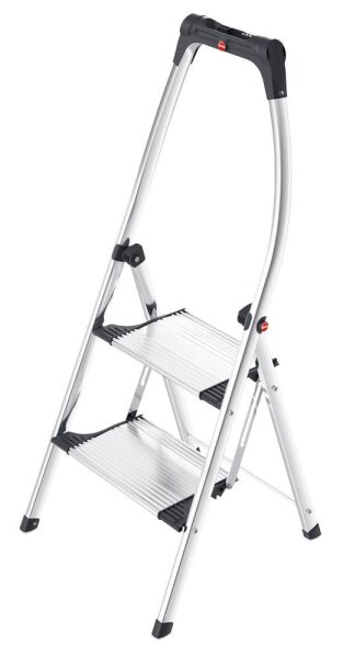 Hailo Klapptritt K100 TopLine silber 2 Stufen, H: 120,0 cm