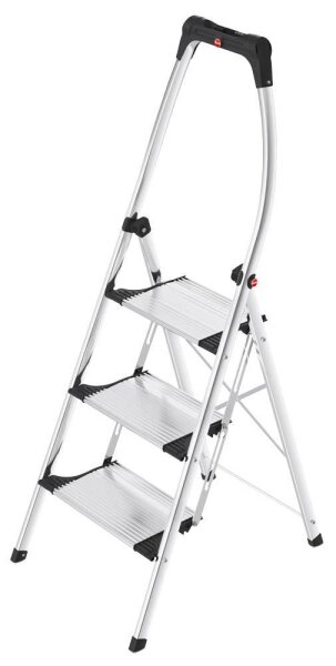 Hailo Klapptritt K100 TopLine silber 3 Stufen, H: 145,0 cm