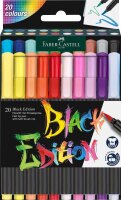 FABER-CASTELL Black Edition Filzstifte farbsortiert, 20 St.