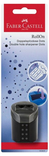 FABER-CASTELL Dosenspitzer doppelt RollOn Dots schwarz
