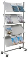 helit Prospektregal grau DIN A4 75,0 x 39,0 x 158,0 cm, 1...