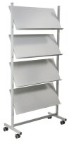 helit Prospektregal grau DIN A4 75,0 x 39,0 x 158,0 cm, 1...