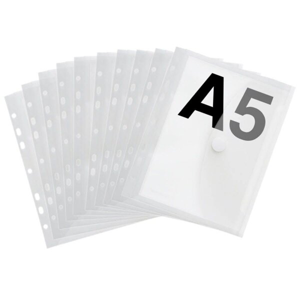 FolderSys Dokumententaschen DIN A5 transparent genarbt 0,20 mm, 10 St.