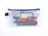 FolderSys Reißverschlussbeutel DIN lang transparent/blau 0,15 mm, 1 St.