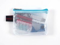 FolderSys Reißverschlussbeutel DIN A7 transparent/blau 0,15 mm, 1 St.