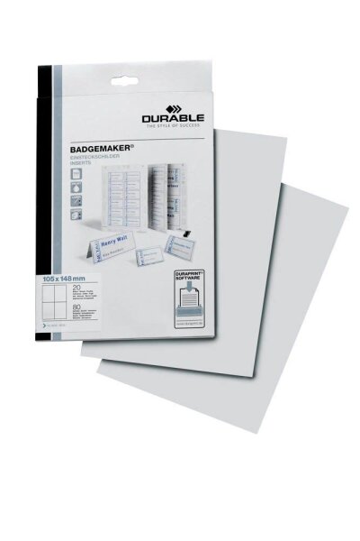 DURABLE Einsteckschilder für Namensschilder Badgemaker 10,5 x 14,8 cm, 80 St.