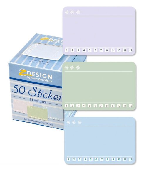 AVERY Zweckform Tiefkühletiketten 56822 farbsortiert 58,0 x 38,0 mm, 50 St.