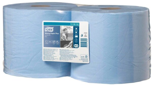 TORK Putztuchrollen Advanced 420 2-lagig blau, 750 Blätter, 2 Rollen