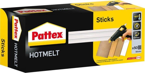 Pattex Heißklebesticks HOTMELT transparent, 50 St.