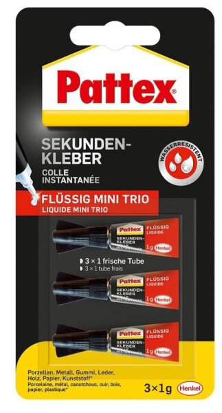 Pattex Sekundenkleber 3x 1,0 g, 3 St.