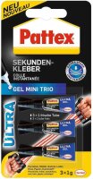 Pattex Gel Mini Trio Sekundenkleber 1,0 g, 3 St.