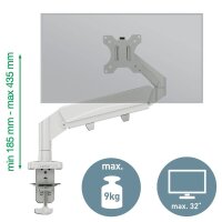 LEITZ Monitor-Halterung Ergo 64890085 lichtgrau für 1 Monitor, Tischklemme