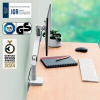 LEITZ Monitor-Halterung Ergo 64890085 lichtgrau für 1 Monitor, Tischklemme