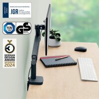 LEITZ Monitor-Halterung Ergo 64890089 dunkelgrau für 1 Monitor, Tischklemme
