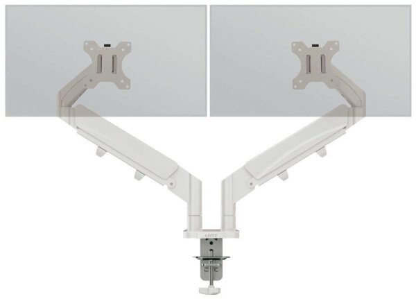 LEITZ Monitor-Halterung Ergo 65370085 lichtgrau für 2 Monitore, Tischklemme