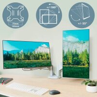 LEITZ Monitor-Halterung Ergo 65370085 lichtgrau für 2 Monitore, Tischklemme