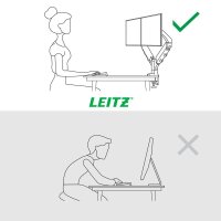 LEITZ Monitor-Halterung Ergo 65370085 lichtgrau für 2 Monitore, Tischklemme