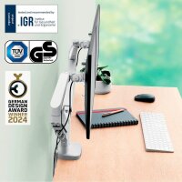 LEITZ Monitor-Halterung Ergo 65370085 lichtgrau für 2 Monitore, Tischklemme