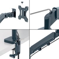 LEITZ Monitor-Halterung Ergo 65370089 dunkelgrau für...