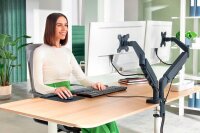 LEITZ Monitor-Halterung Ergo 65370089 dunkelgrau für 2 Monitore, Tischklemme
