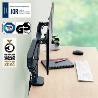 LEITZ Monitor-Halterung Ergo 65370089 dunkelgrau für 2 Monitore, Tischklemme