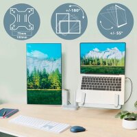 LEITZ Laptop-Monitor-Halterung Ergo 65380085 lichtgrau für 1 Monitor und 1 Laptop, Tischklemme