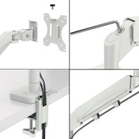 LEITZ Laptop-Monitor-Halterung Ergo 65380085 lichtgrau für 1 Monitor und 1 Laptop, Tischklemme