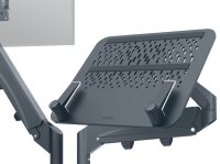 LEITZ Laptop-Monitor-Halterung Ergo 65380089 dunkelgrau für 1 Monitor und 1 Laptop, Tischklemme
