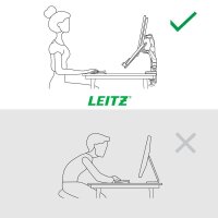 LEITZ Laptop-Monitor-Halterung Ergo 65380089 dunkelgrau für 1 Monitor und 1 Laptop, Tischklemme